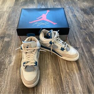 Air Jordan 4 Retro GS Off White/Military Blue (HF4281 141) Big Boys 6.5Y
